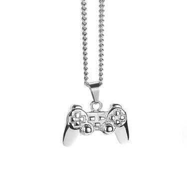 Imagem de Colar com controle de jogo de aço inoxidável, banhado a ouro 18 K, masculino, moda punk rock, melhores amigos, console e joias, Aço inoxidável, Sem Pedra Preciosa