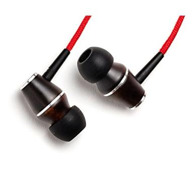 Imagem de Symphonized Fones de ouvido intra-auriculares XTC premium de madeira genuína com isolamento de ruído com microfone (vermelho)