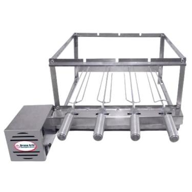 Imagem de Brasa Grill Tradicional Gira 4 Espetos Churrasqueira Elétrica Giratóri