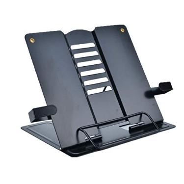 Imagem de Citmage Suporte de mesa para documentos, suporte de leitura de metal resistente, preto para menu de revistas de livros, iPad, partitura musical, rascunho de discurso, com 6 posições ajustáveis (edição