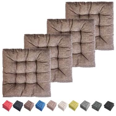 Imagem de SEKUMDAN Almofadas de cadeira para ambientes internos e externos 50,8 cm x 50,8 cm - Conjunto de 4 almofadas de assento antiderrapantes confortáveis para cadeiras de metal de balanço Adirondack de