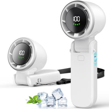 Imagem de Ventilador turbo portátil portátil, ventilador de mão pessoal Stepless 100 engrenagens, mini ventilador portátil de 5000 mAh com resfriamento Air Turbo Tech, ventilador de bolso 3 em 1, ventilador de