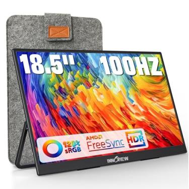 Imagem de InnoView Monitor Portátil 18,5 Polegadas 100Hz 120% Srgb, 1080P Fhd Ips Grande Monitor Portátil Para Laptop Usb C Hdmi Hdr Monitor De Viagem Com Suporte Mac Pc Xbox Ps4/5 Switch