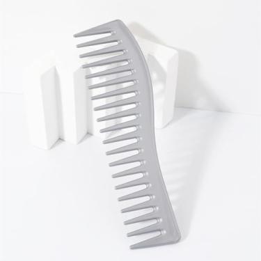 Imagem de Pente de dentes largos curvos, pente de shampoo modelador, adequado para cabelos longos, cabelos cacheados, cabelos molhados, especial para perucas de cabelo real (PenQWQKCS-Hui)