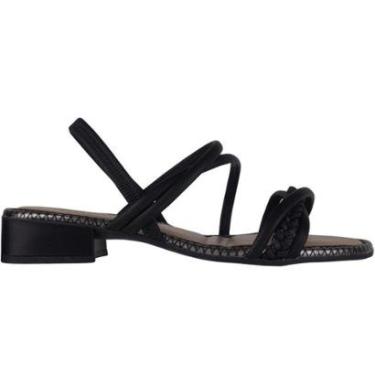 Imagem de Sandália Mississipi Salto Baixo Grosso Feminina Preta - MB333-Feminino