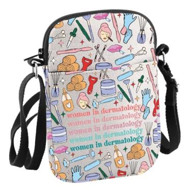Imagem de Presente dermatologista Women in Dermatology Bolsa transversal para especialista em cuidados com a pele, Mulheres em Der Cb