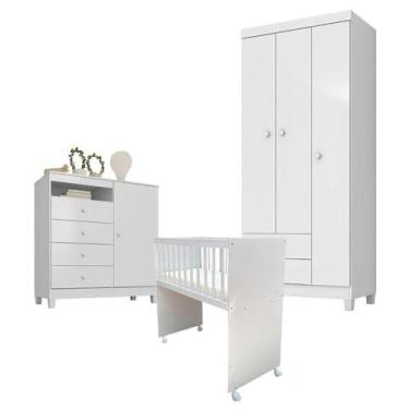 Imagem de Quarto Bebê 3 Portas Ternura Baby e Mini Berço Moisés Alegria com Colc