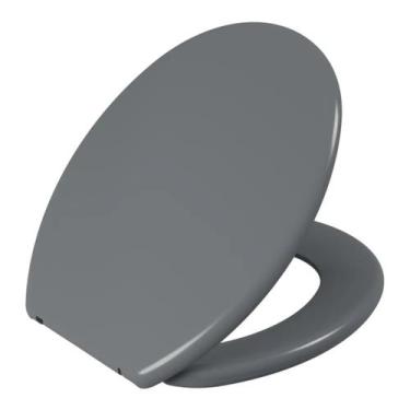 Imagem de Assento Sanitário Vaso Oval Anatômico Astra Cinza TPJ