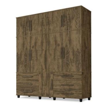 Imagem de Roupeiro Triplex Guarda Roupas Londres Casal 8 Portas Amend - Trinobel