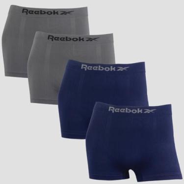 Imagem de Kit 4 Cuecas Boxer Masculina Reebok Original Lisa Premium, 2 chumbo, 2