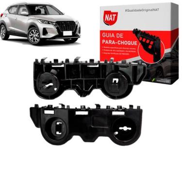 Imagem de Par Suporte Parachoque Nissan Kicks 2016 Até 2021 Dianteiro - Nat