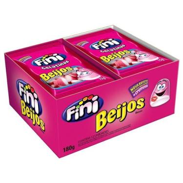 Imagem de Bala de Gelatina Fini Beijos 12 pacotes de 15g cada