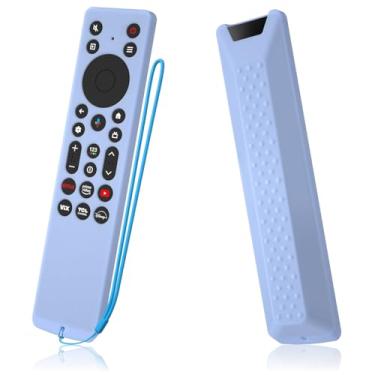 Imagem de AKSHFETH Capa de silicone para controle remoto TCL QM6K (modelo 2025) - Capa protetora antiderrapante, design à prova de choque, acessórios de controle remoto de TV (compatível com a série QM6K) (azul