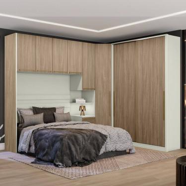 Imagem de Guarda-Roupa Casal Modulado Seletto 8 Portas 6 Gavetas Me23 Areia/Jequitibá - Henn