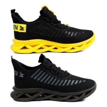 Imagem de Kit 2 Tênis Masculino Jaguar Esportivo Corrida Leve Macio - Oldsen, Am