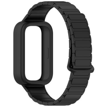 Imagem de LOKEKE Pulseira de substituição compatível com Xiaomi Band 9 Active – Pulseira de substituição para relógio de pulso de silicone com fivela magnética compatível com Xiaomi Smart Band 9 Active