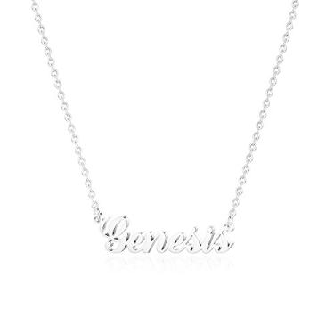 Imagem de Hidepoo Colar com nome personalizado – Colar com pingente de nome de aço inoxidável, corrente delicada com nome de letra, joias personalizadas, presentes para mulheres, Metal