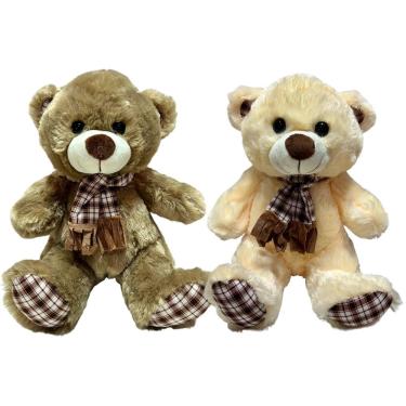 Imagem de Ursinho Pelucia Com Cachecol Fofo Presente Urso - 30cm