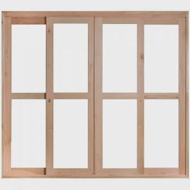 Imagem de Porta de Madeira Balção de Correr 213x150cm com Batente 9,4cm ewk 484 Rondosul