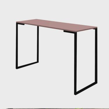 Imagem de Mesa Escrivaninha Mesa de Estudos Stan Home Office Ferro Preto mdf Rose - Ahz Móveis