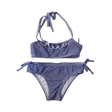 Imagem de Biquini Infantil Listrado Azul 4 Anos - Basic +
