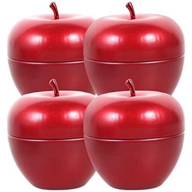 Imagem de Toyvian 4 peças lata de metal para chá de folha de flandres caixa de doces lata de café pote de mel pote de farinha pote de doces recipiente de comida para chá de açúcar pote de café (cores aleatórias)