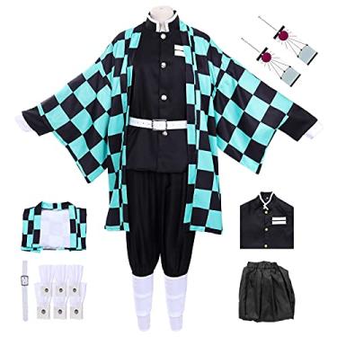Imagem de Ficlwigkis Nezuo-ko Cosplay Zenig-su Tan-jinrou Cosplay Adulto Mit-sri Roupa Shinno-bu Anime Fantasia de Halloween Mulheres Homens, Tanjiro, Small