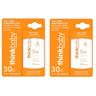 Imagem de think Protetor solar para bebê, branco/laranja, 18 g (pacote com 2)