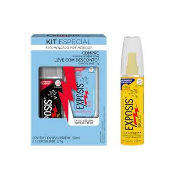 Imagem de Exposis Kit Repelente Icaridina Spray Extreme, Repelente Baby e Spray Infantil
