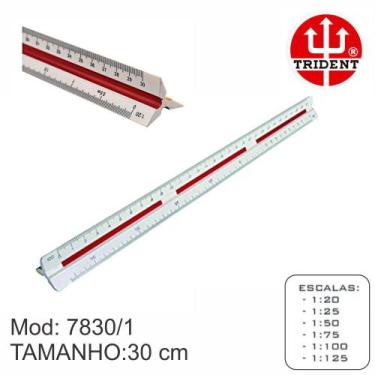Imagem de Escalimetro Trident 7830 Escala Triangular numero 1 Desetec