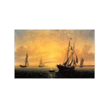 Imagem de MUHJDYC Pintura de paisagem famosa arte de parede impressões em tela - imagem de arte de paisagem marítima para sala de estar decoração de parede moderna (mar 5) 30x50cm-12x19in sem moldura