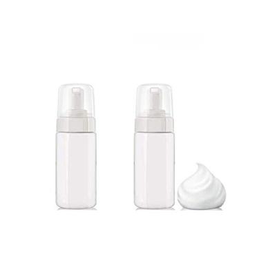 Imagem de 2 frascos de sabonete espumante de plástico de 113 ml, recipiente de armazenamento vazio para limpador facial cosmético Produtos de cuidados com a pele líquidos Sabonete manual, Branco, 120ml/4 Ounce
