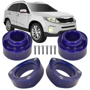 Imagem de AUTOACER - Novo Kit Completo De Nivelamento Com Espaçadores 40 Mm/1,6" Para Amortecedor Dianteiro E Molas Helicoidais Traseiras Em Poliuretano Pu Altíssima Qualidade Compatível Sorento Terceira Gera