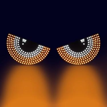 Imagem de AuMoHall Luzes de LED Devil Eyes para para-brisas de carro, luz de sinalização de olhos engraçados, dinâmica, personalizada, luz de olho grande para carros, ajuste universal para janelas dianteiras e