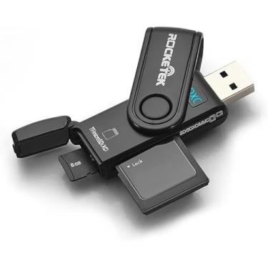 Imagem de Leitor de cartão USB 3.0 SD/TF, adaptador de leitor de cartão de memória para micro SD/TF Microsd Reader para computador PC