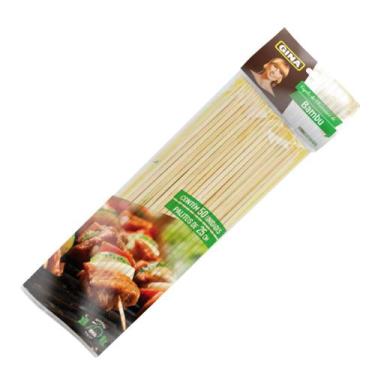 Imagem de 100 Sacos de espetinho de Bambu Gina 25 cm com 50 unidades para Churra