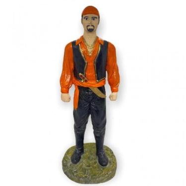 Imagem de Escultura Cigano Laranja 25 cm em Resina - Lua Mística - 100% Original