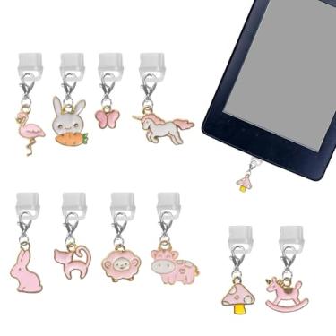 Imagem de 10 plugues antipoeira tipo C com pingente, Plástico