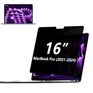 Imagem de Protetor de Tela de Privacidade Adeway para MacBook Pro 16" (2021-2024, M1-M4,Pro,Max), Anti-Espião, Filtra Luz Azul, Fácil Encaixe, Acabamento Fosco, Bloqueia Luz Azul & UV, Design Fino & Prático.