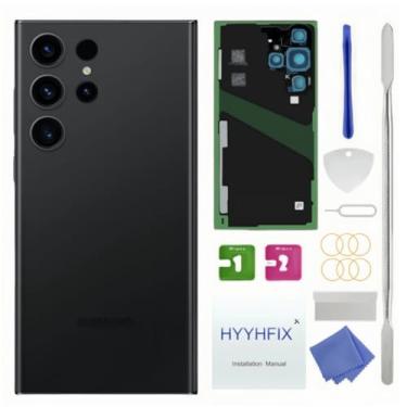 Imagem de HYYHFIX Substituição de vidro traseira para Galaxy S23 Ultra para Samsung Galaxy S23 Ultra SM-S918 17.3 cm capa traseira de vidro à prova d'água e lente de câmera + kit de ferramentas de reparo