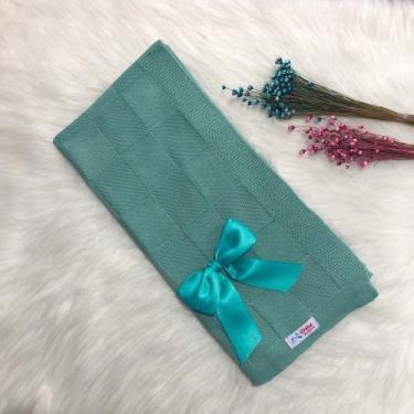Imagem de Manta Para Bebê Tricô Tricot Quadriculada - Mimo da Cegonha, RN, Verde