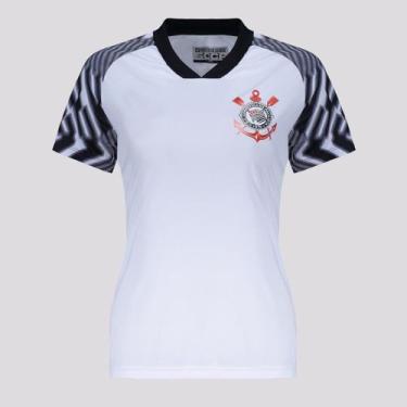 Imagem de Camisa Corinthians Lines Feminina Branca - Bomache, P