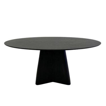 Imagem de Mesa De Jantar Cone Lazo Oval 140x90 Cm Tampo Ébano Base Ébano Preto