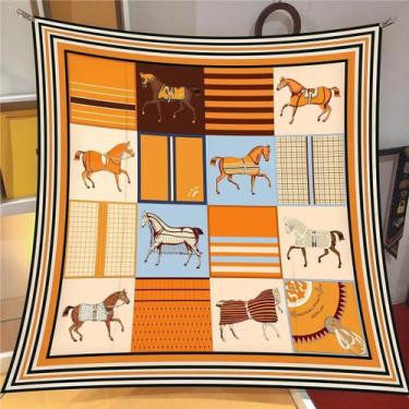 Imagem de Lenço de Seda 90x90cm - Estampa Animal - Protetor Solar para Praia e V
