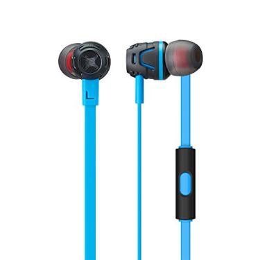Imagem de Fones de ouvido Phiaton C450S com fio para fones de ouvido de graves extremos com microfone e controle remoto em linha, Light Blue