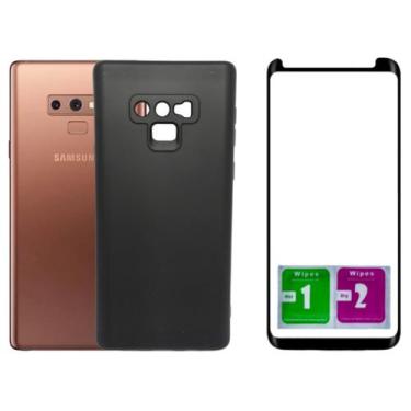 Imagem de Kit Capa Aveludada Preta Para Galaxy Note 9 + Película 3D 9D - Mustang