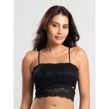 Imagem de Sutiã IMI Lingerie Top Cropped sem Bojo Top Alcinha Em Renda Grey, Pre