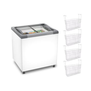 Imagem de Kit - Freezer Horizontal Tampa De Vidro 144 Litros Nf20 127v + 4 Cestos Nextgen Branco...