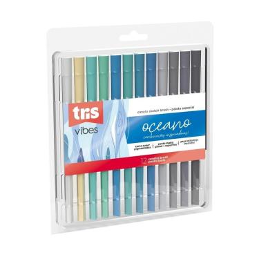 Imagem de Caneta Brush Oceano 12 Cores Tris