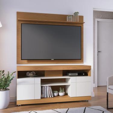 Imagem de Rack com Painel Para TV Até 55 Pol 136x168cm Colibri Freijó Off White